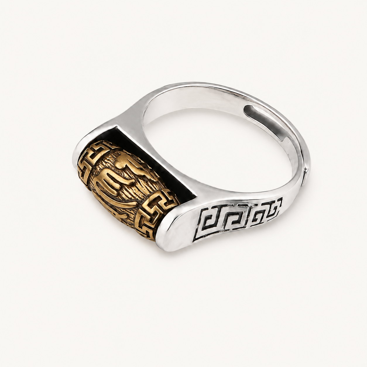 TIBETAN RING ROTATING RING WITH MANTRA "Om Mani Padme Hum"