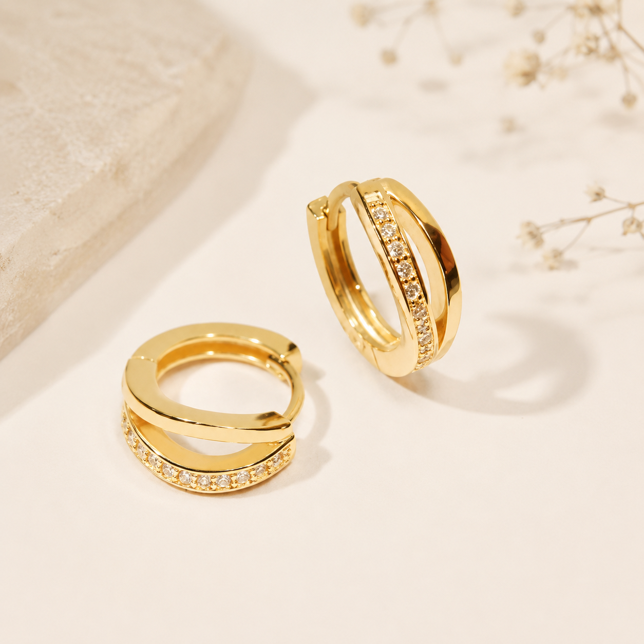 Pendientes Noa Bañados en Oro 18k
