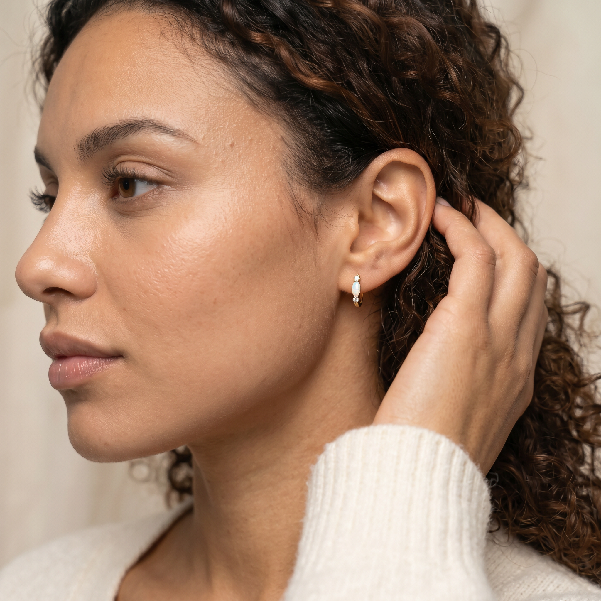 Pendientes Elara Bañados en Oro 18k