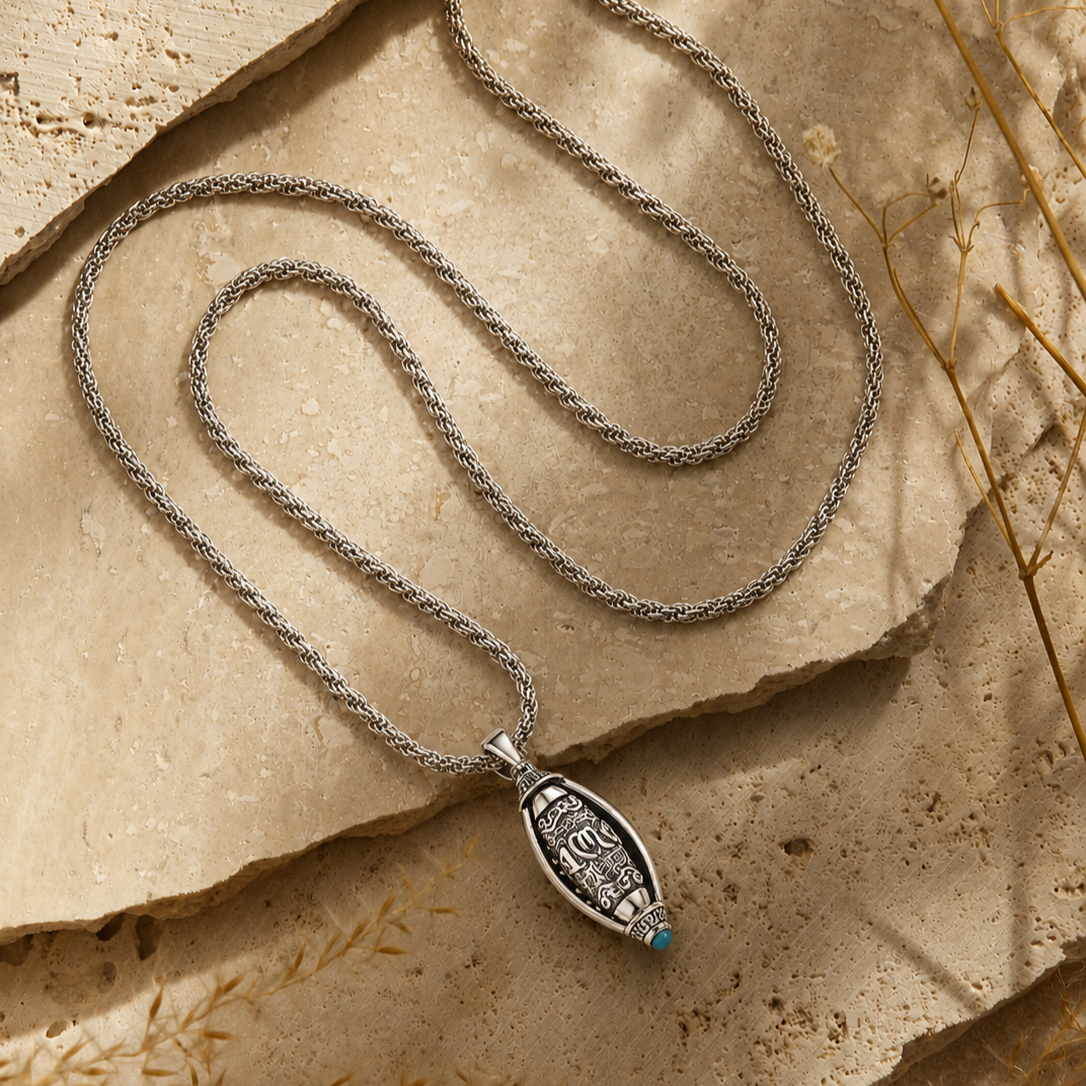 Rotating Om Mani Padme Hum Pendant