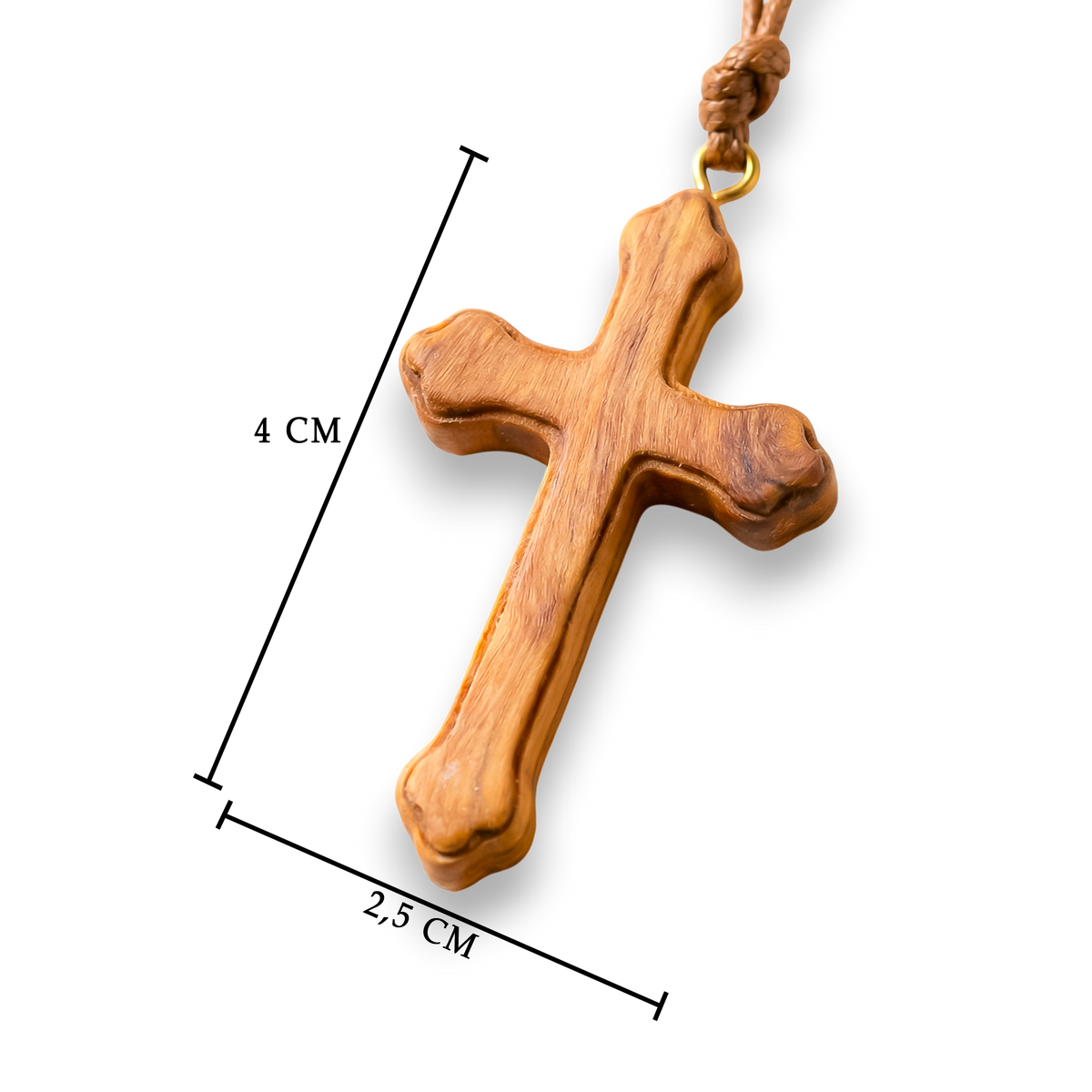Traditional Olive Wood Cross Pendant