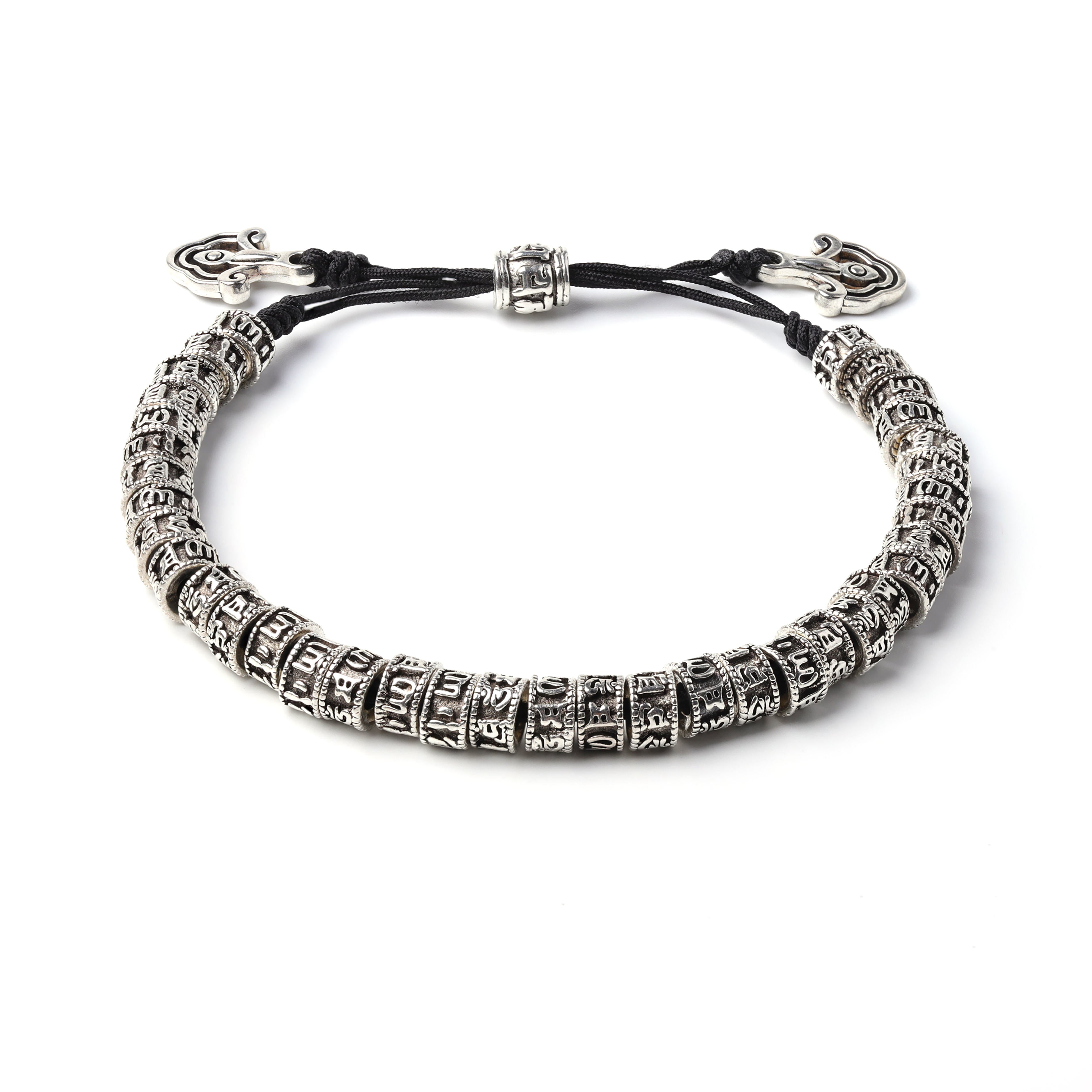 PULSERA OM MANI PADME HUM | Budista Tibetana con Cuentas de Plata | Protección y Energía Espiritual