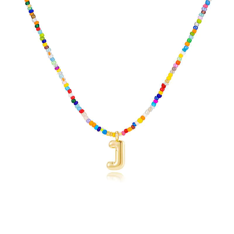 Colgante Inicial multicolor | Baño de Oro 18K y Personalizado Hecho a Mano
