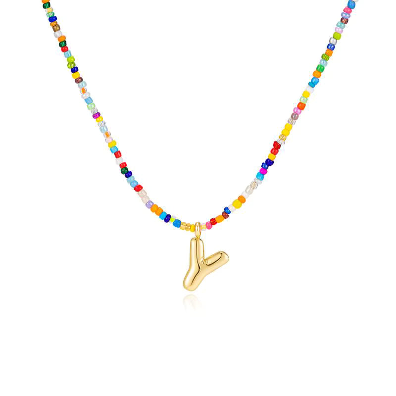 Colgante Inicial multicolor | Baño de Oro 18K y Personalizado Hecho a Mano