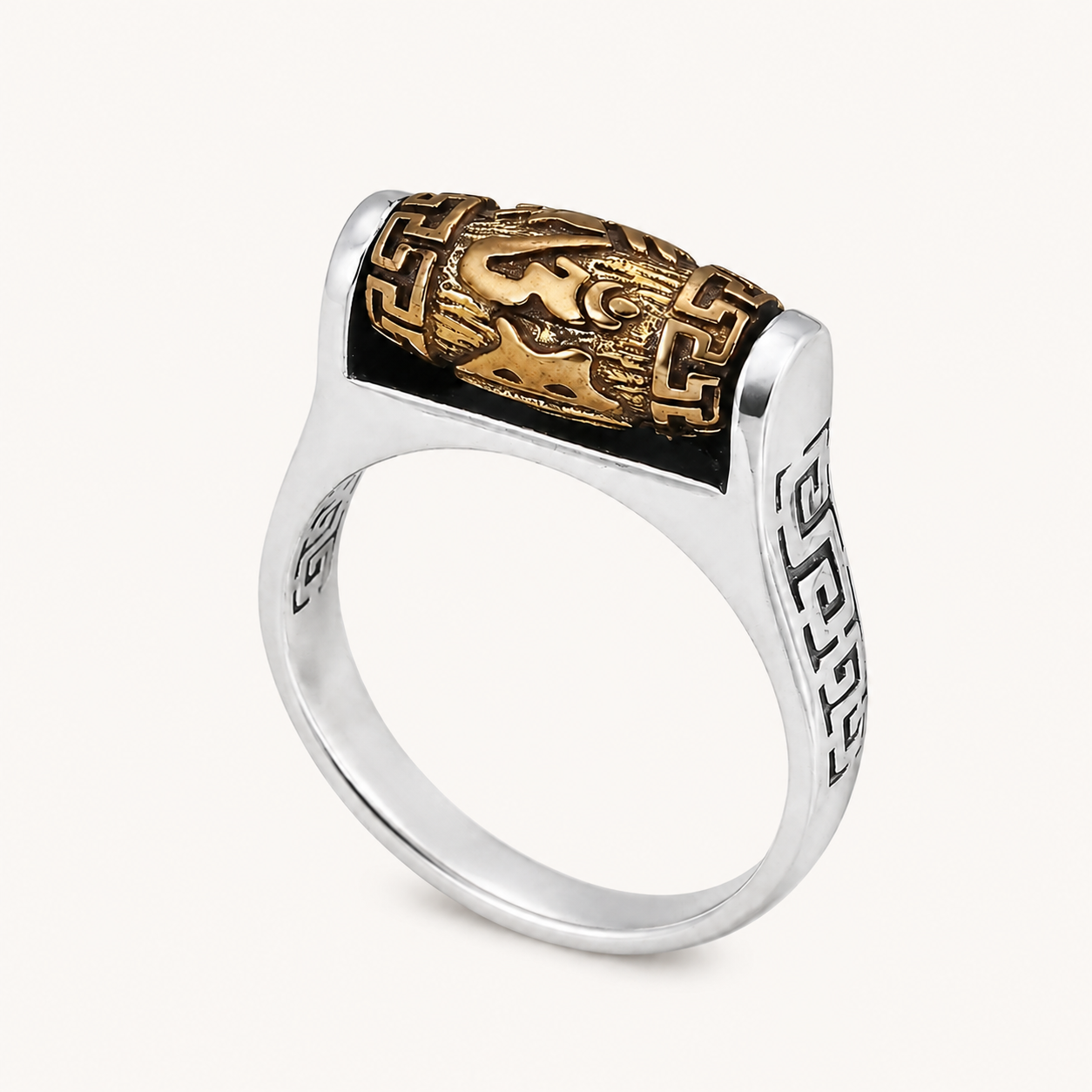 TIBETAN RING ROTATING RING WITH MANTRA "Om Mani Padme Hum"