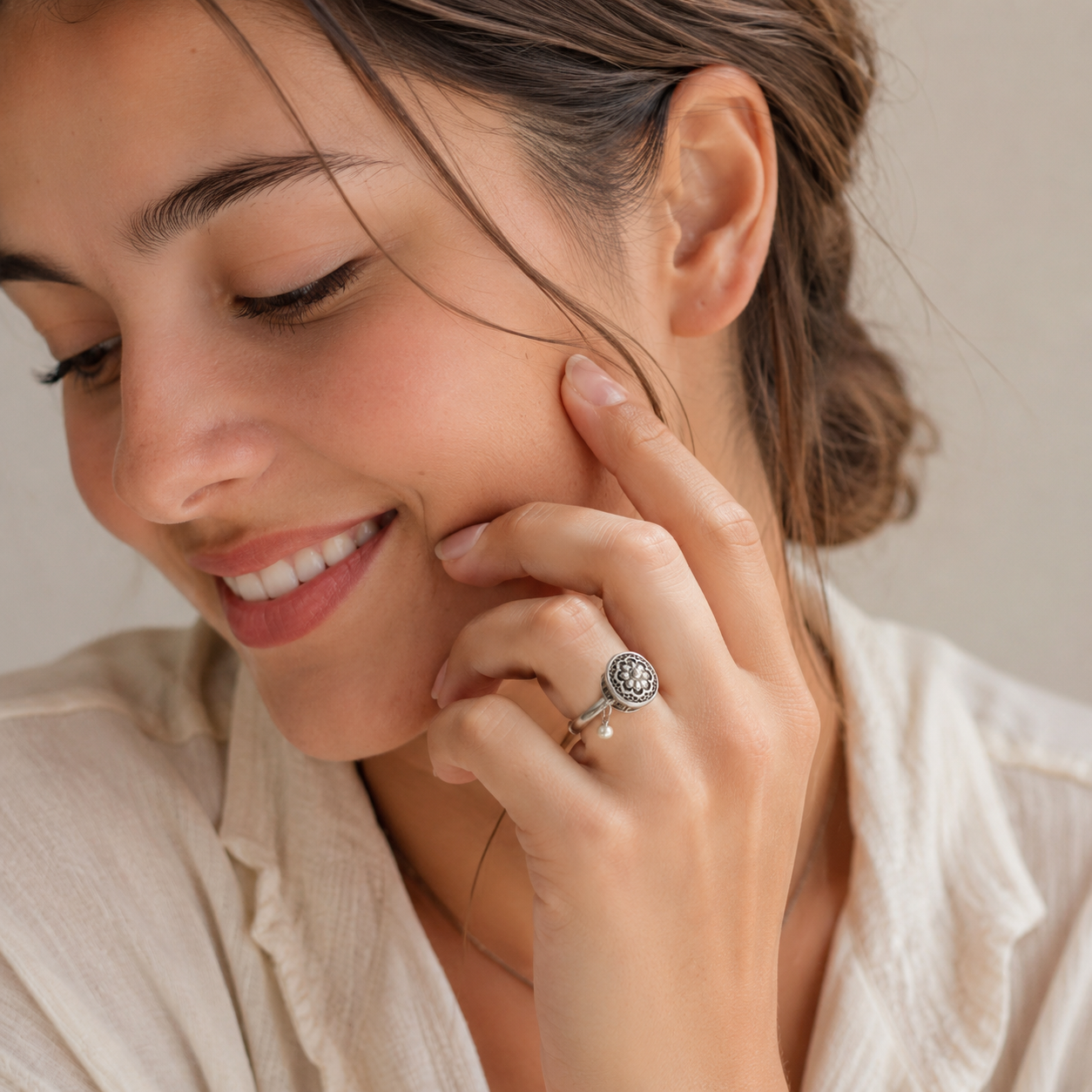 MANDALA FLOWER RING · TIBETAN ROTATING RING