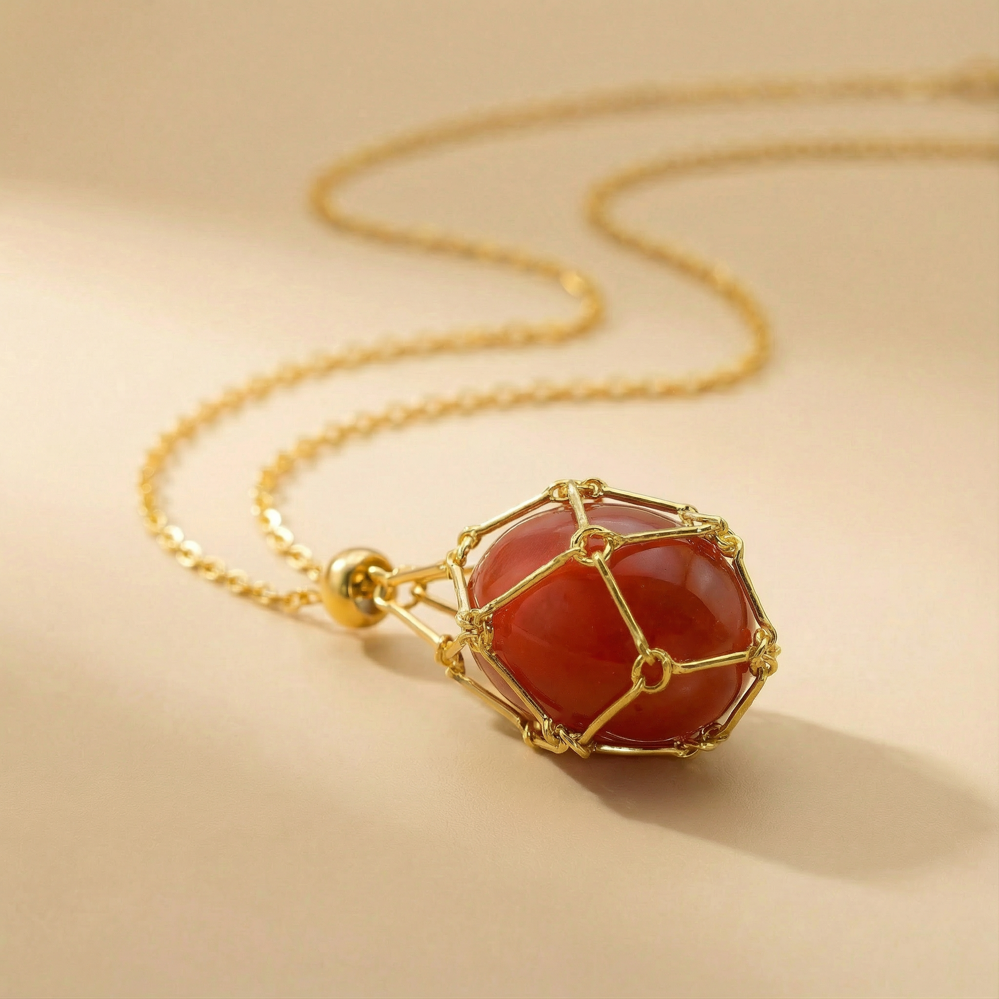 TIGER EYE PENDANT WITH LEATHER CHAIN ​​(black) 