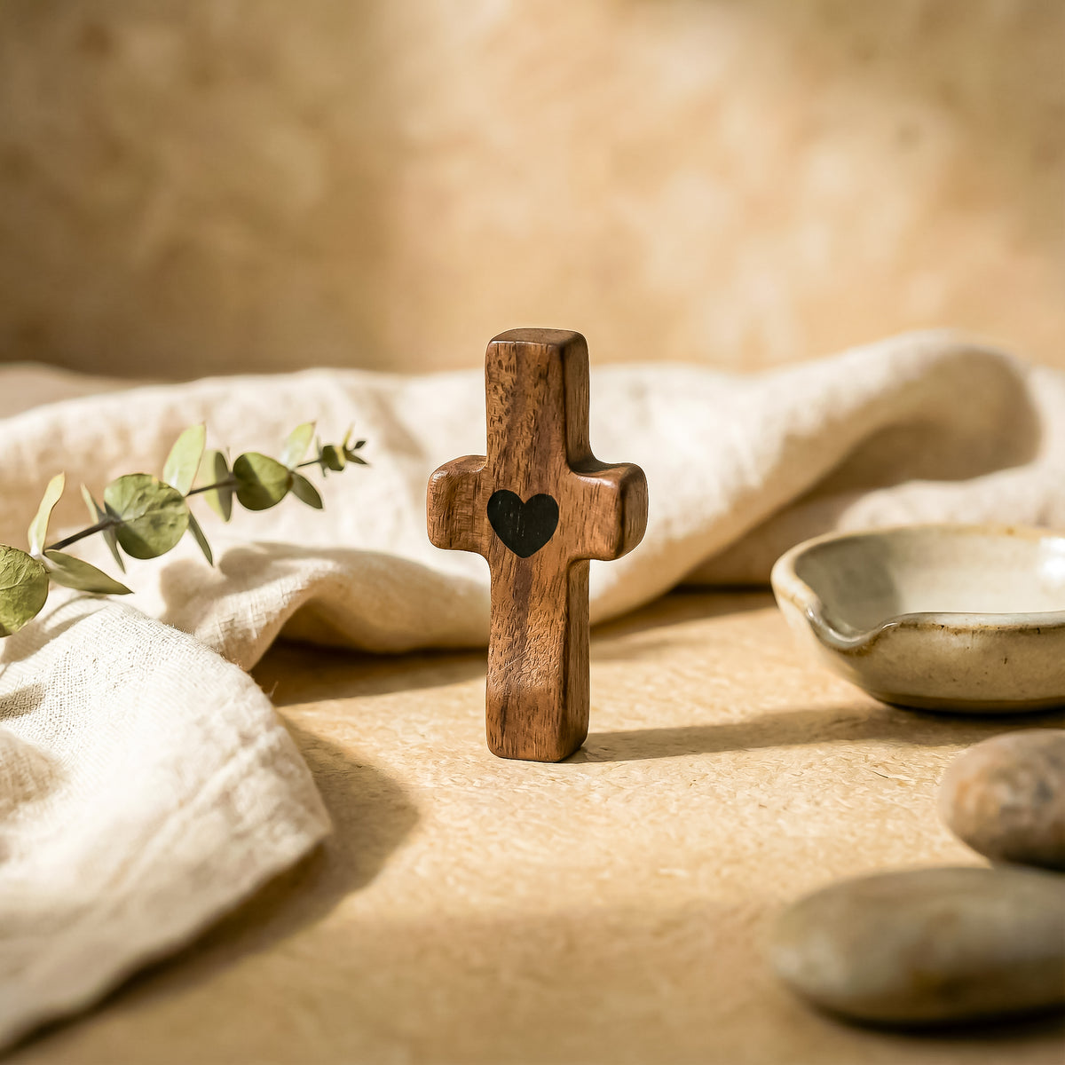 Hand Cross Walnut wood