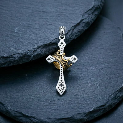 Colgante Cruz con corona imperial | Elegancia Espiritual, Un Emblema de Fe (2x1)