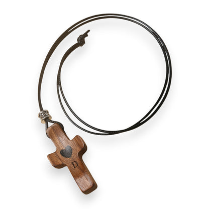 Personalized Wooden Pendant with Name and Initial