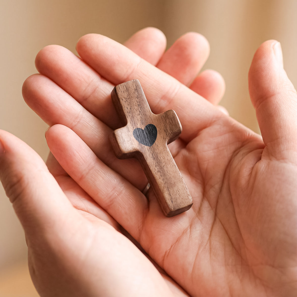 Hand Cross Walnut wood