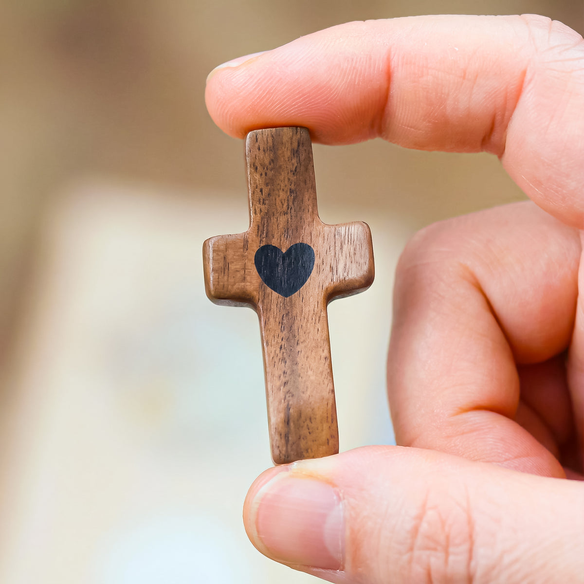 Hand Cross Walnut wood