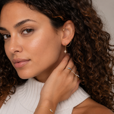 Pendiente Stella bañado en oro 18k