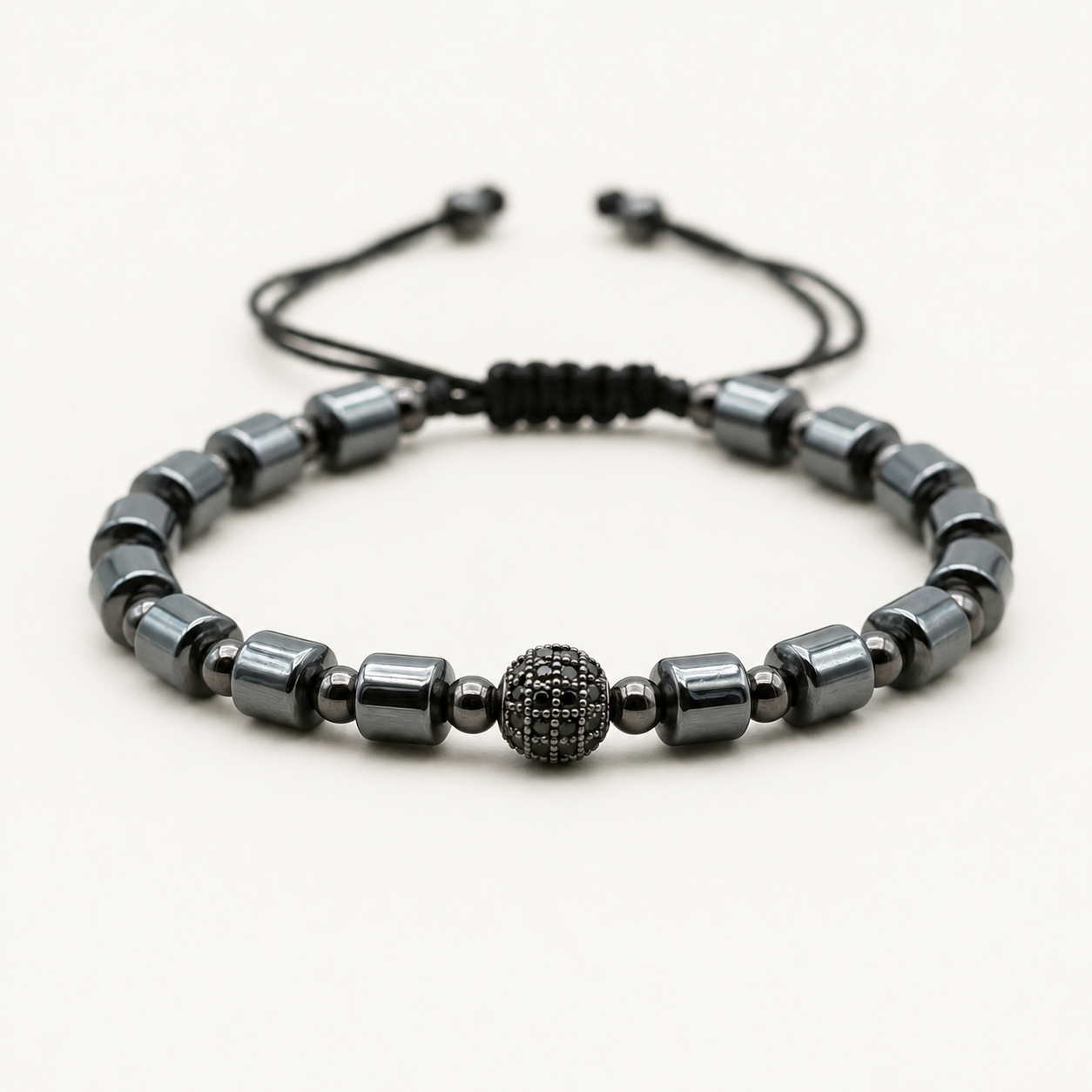 Bracelet Shamballa de Hematita, Natural Stone, Bracelet Man
