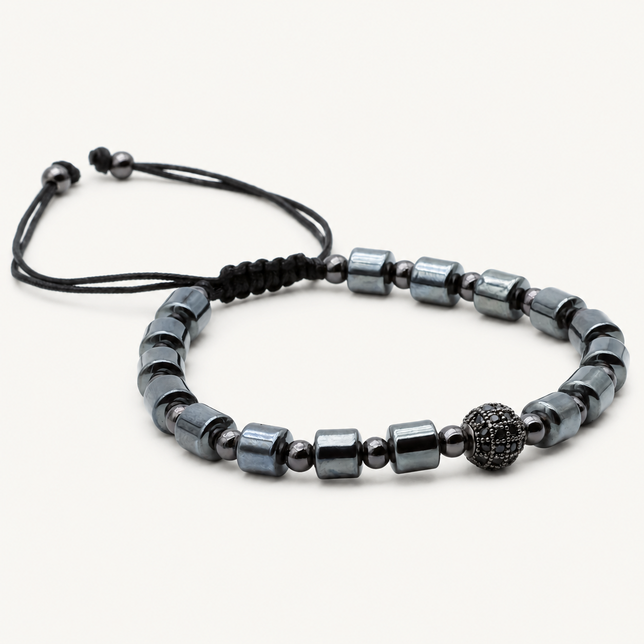 Bracelet Shamballa de Hematita, Natural Stone, Bracelet Man