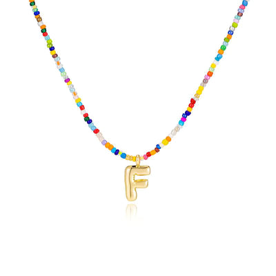 Colgante Inicial multicolor | Baño de Oro 18K y Personalizado Hecho a Mano