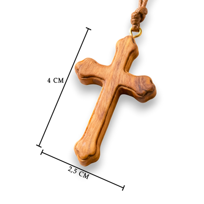 Traditional Olive Wood Cross Pendant
