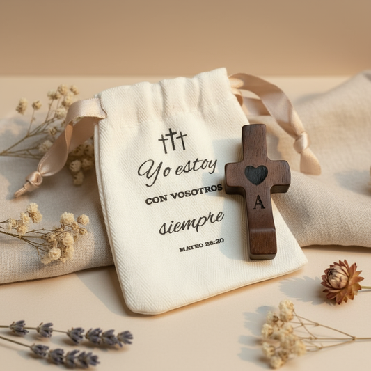 Personalized Wooden Cross with Name and Initial