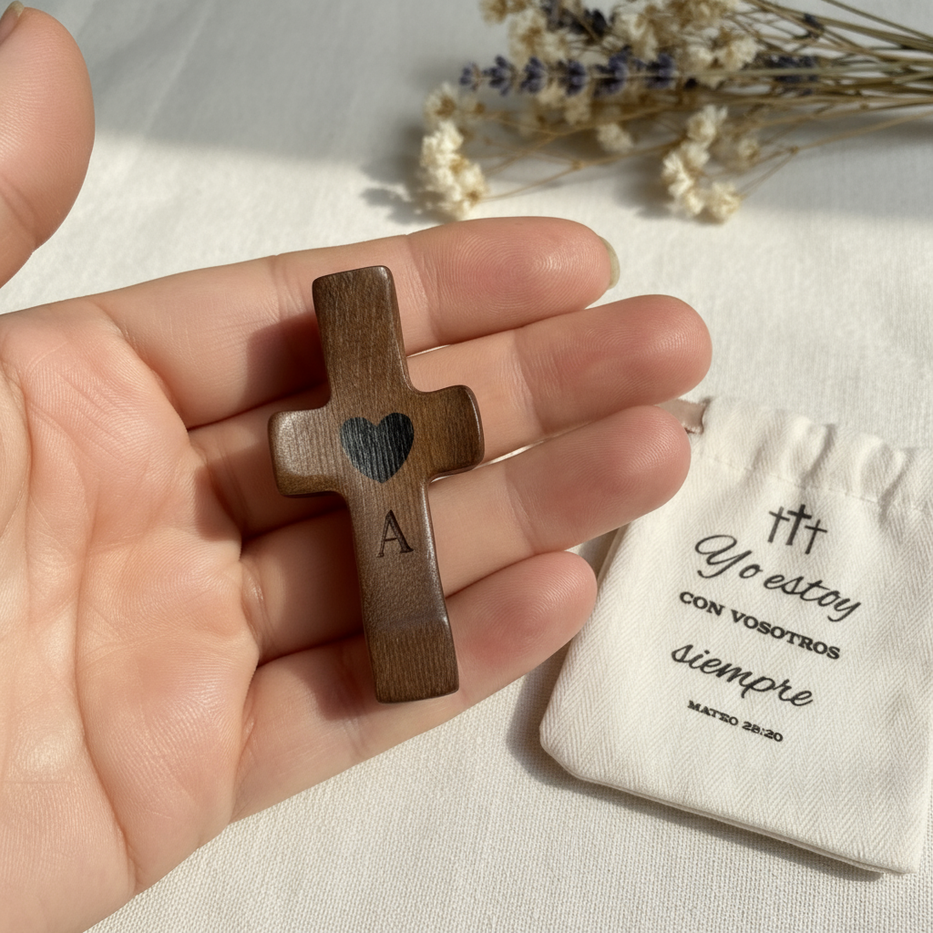 Personalized Wooden Cross with Name and Initial