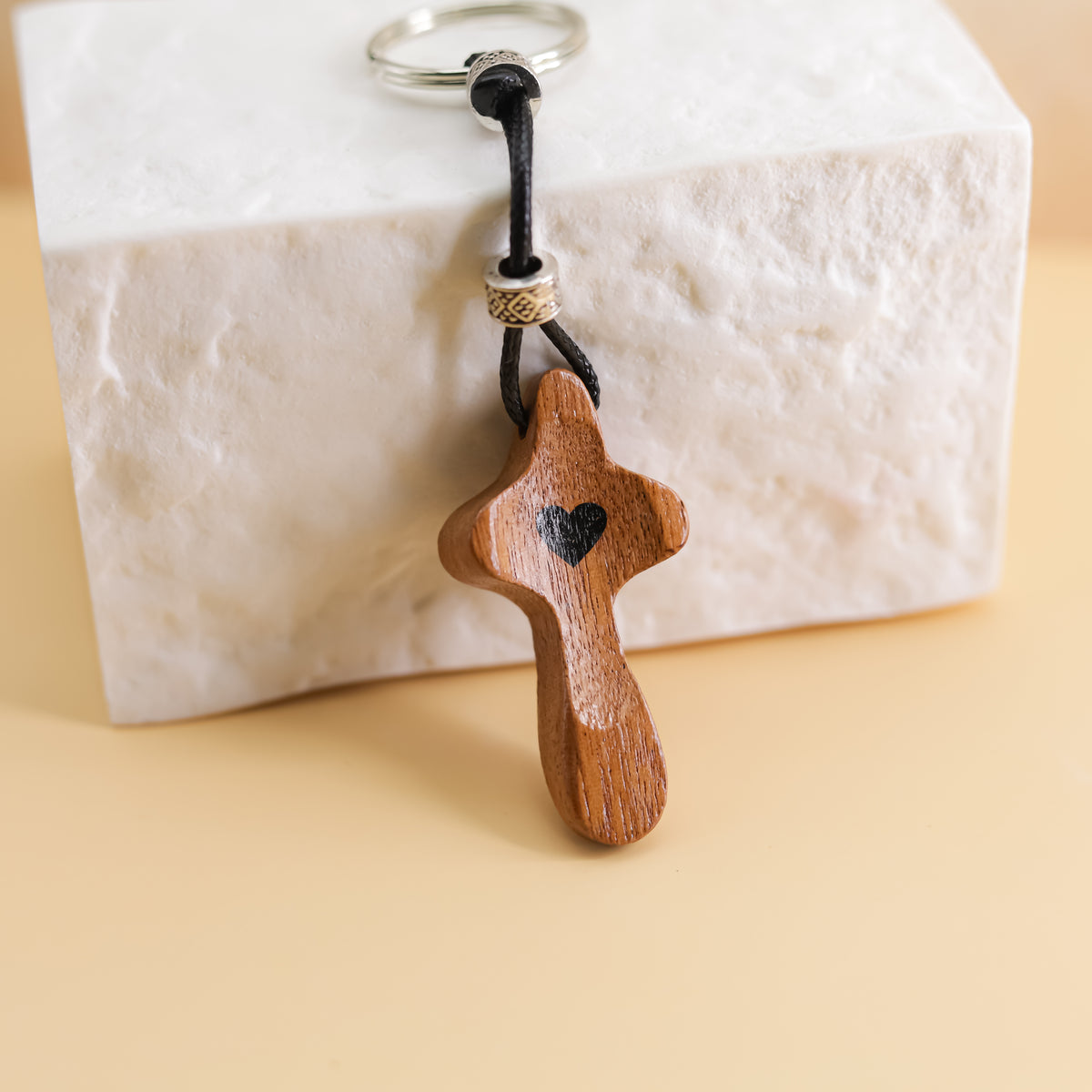 Llavero Cruz Madera de Olivo