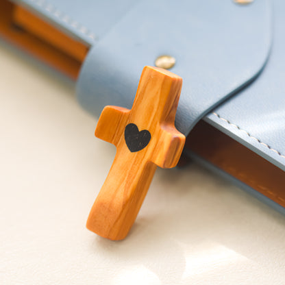 Handmade olive wood cross