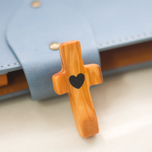 Handmade olive wood cross