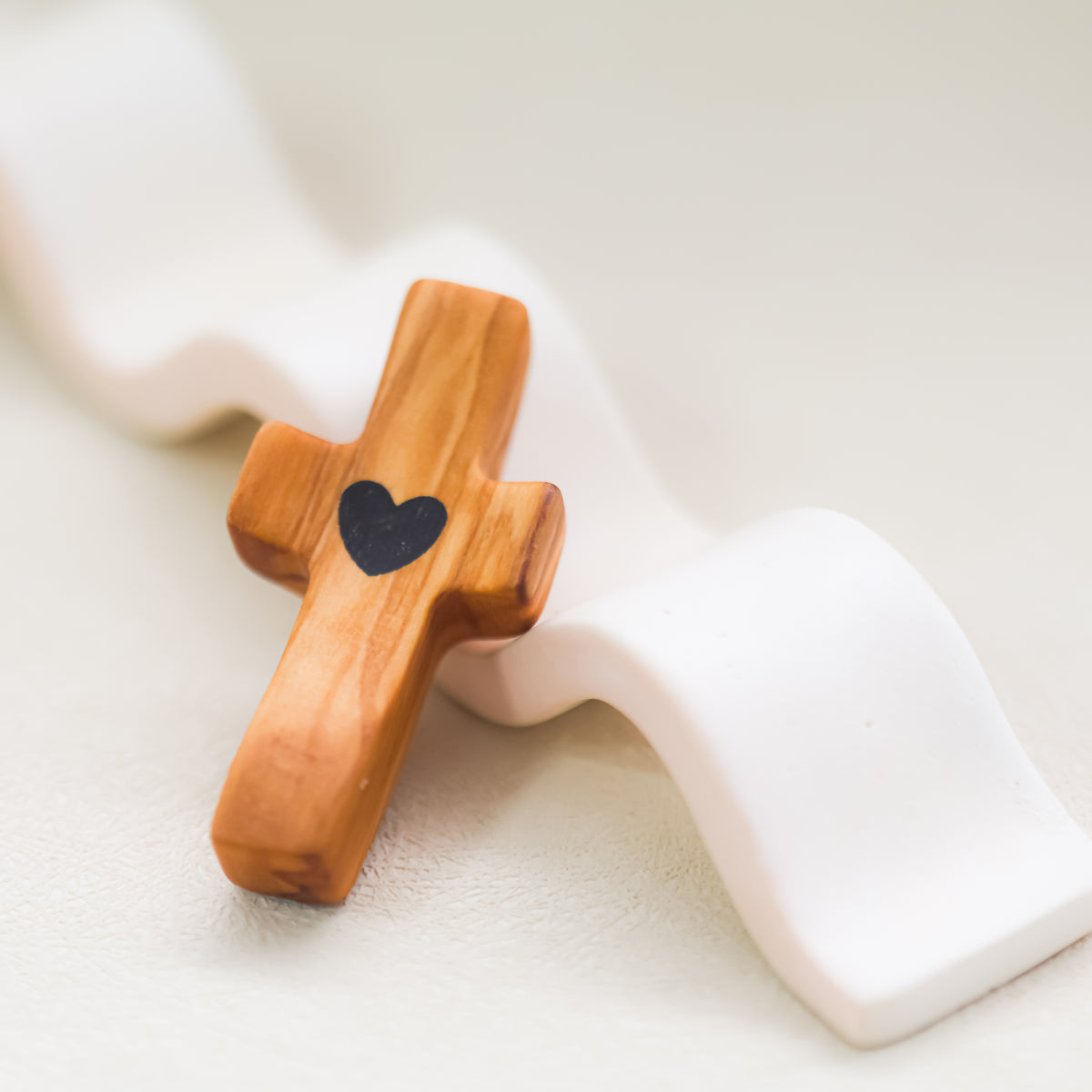 Handmade olive wood cross