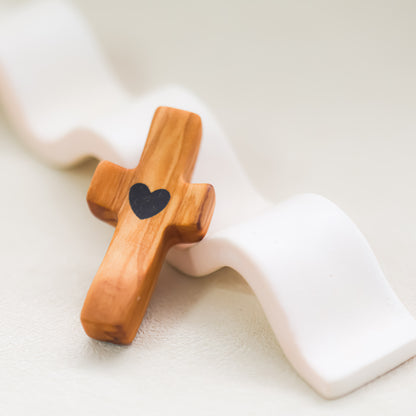 Handmade olive wood cross