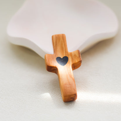 Handmade olive wood cross