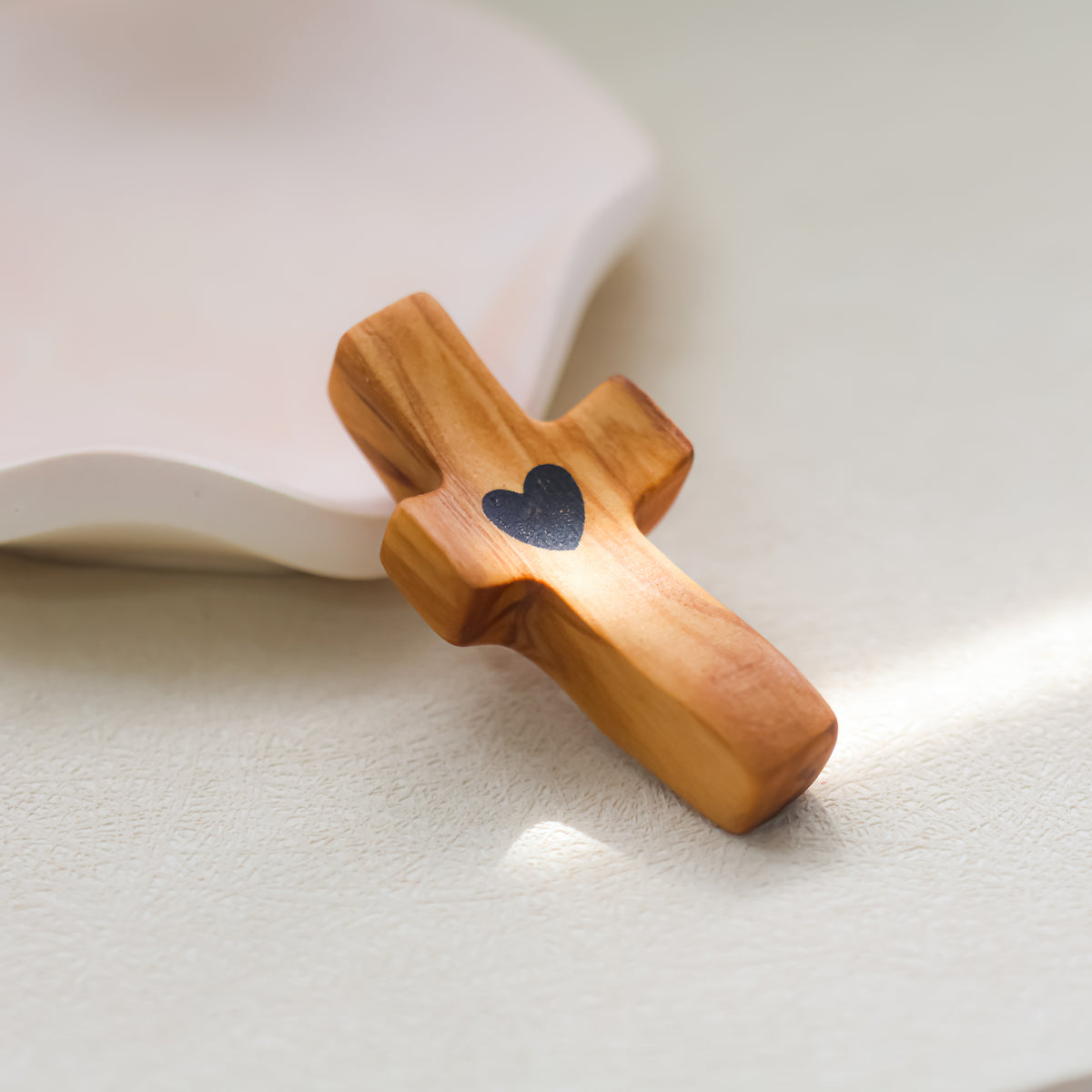 Handmade olive wood cross