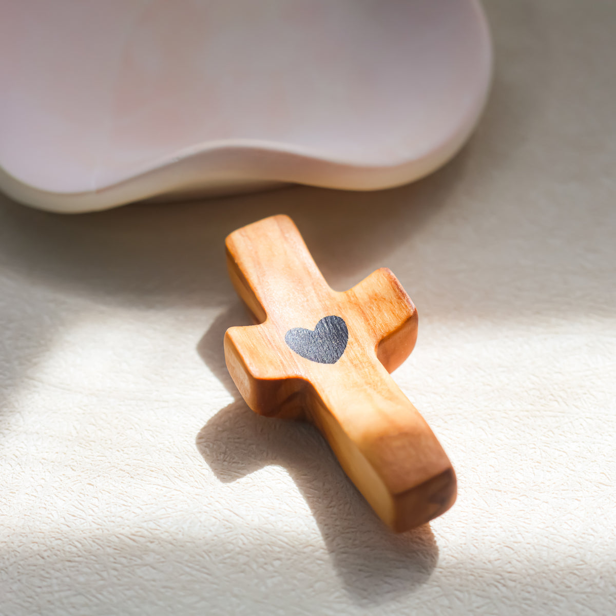 Handmade olive wood cross