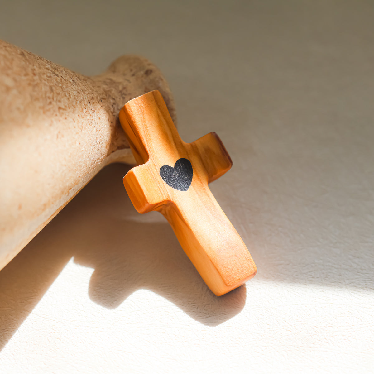 Handmade olive wood cross