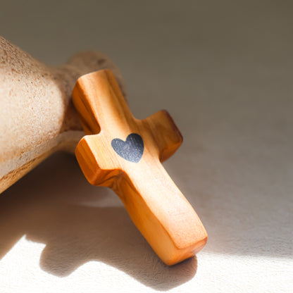Handmade olive wood cross