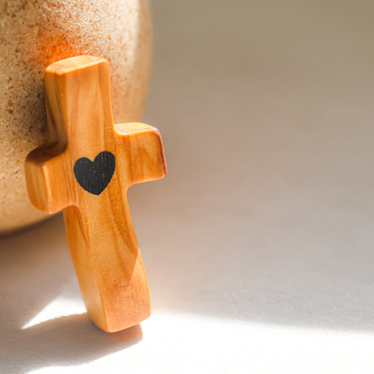 Handmade olive wood cross