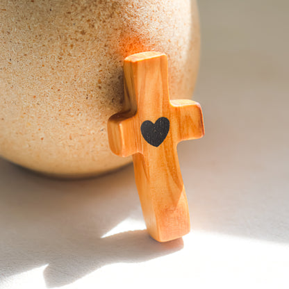 Handmade olive wood cross