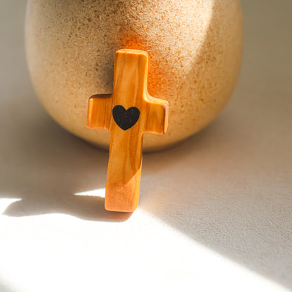 Handmade olive wood cross