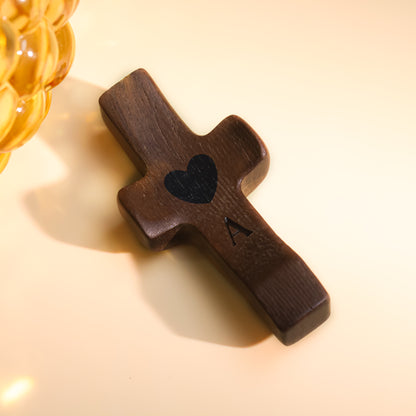 Personalized Wooden Cross with Name and Initial