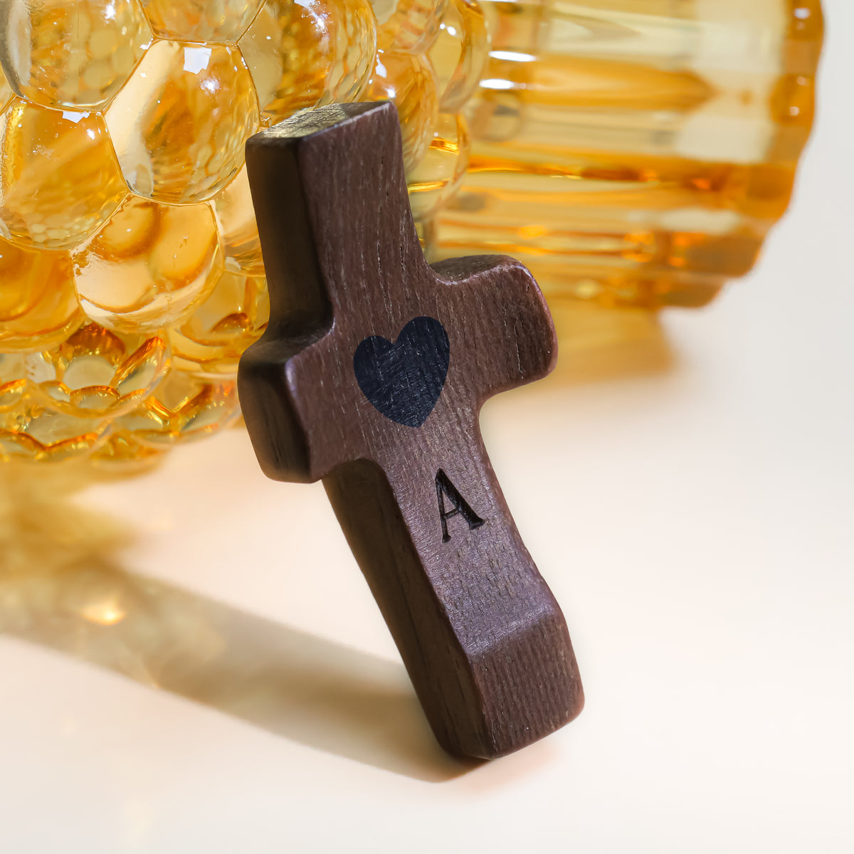 Personalized Wooden Cross with Name and Initial