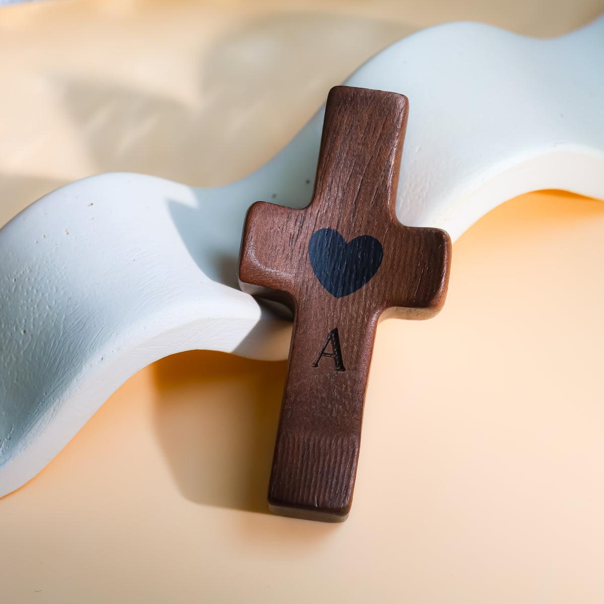Personalized Wooden Cross with Name and Initial