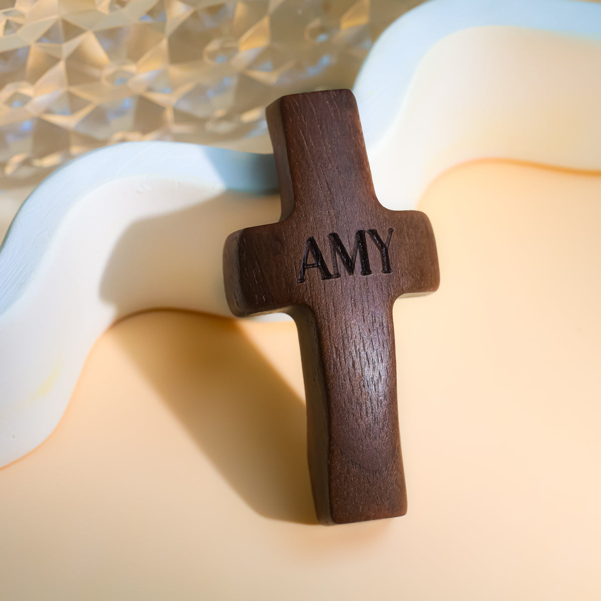 Personalized Wooden Cross with Name and Initial