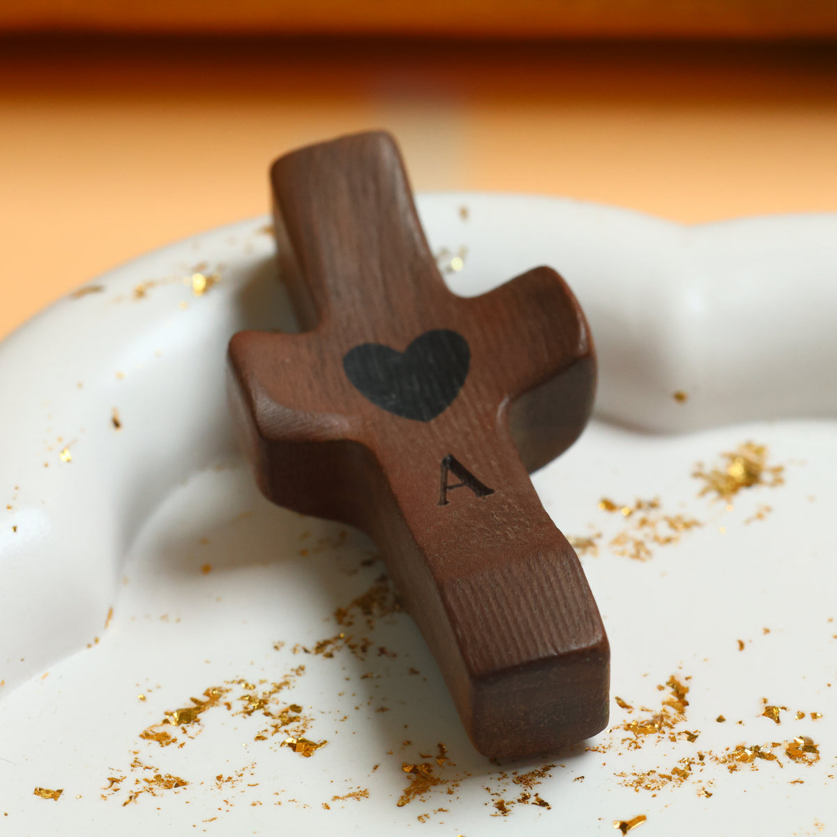 Personalized Wooden Cross with Name and Initial