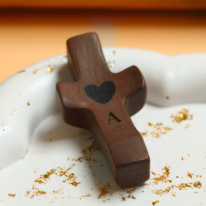 Personalized Wooden Cross with Name and Initial