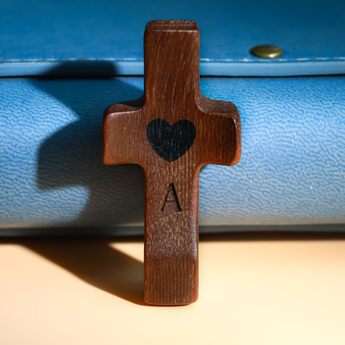 Personalized Wooden Cross with Name and Initial