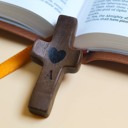 Personalized Wooden Cross with Name and Initial