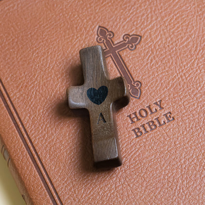 Personalized Wooden Cross with Name and Initial