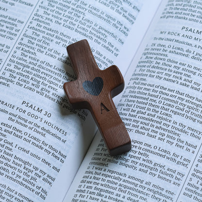 Personalized Wooden Cross with Name and Initial