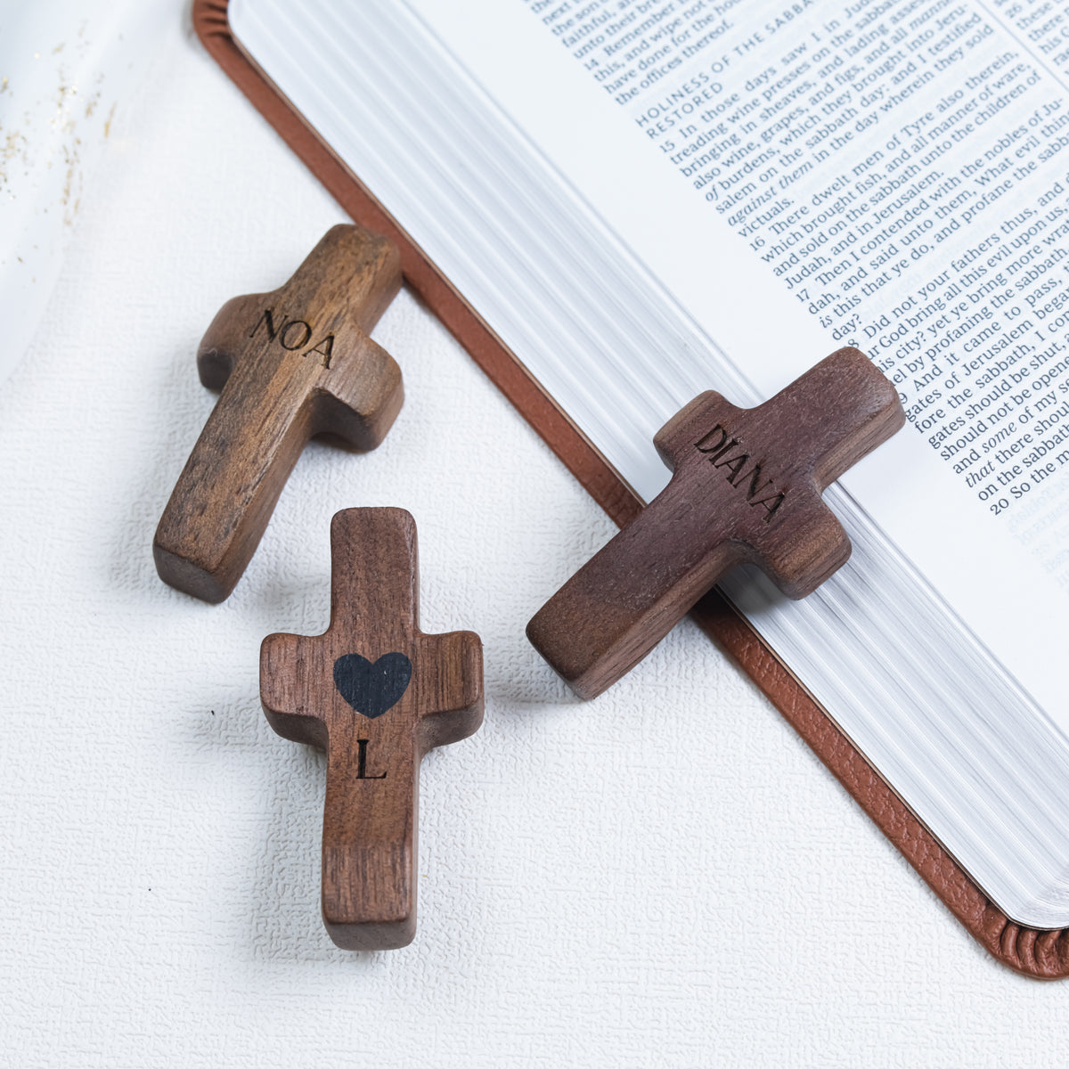 Personalized Wooden Cross with Name and Initial