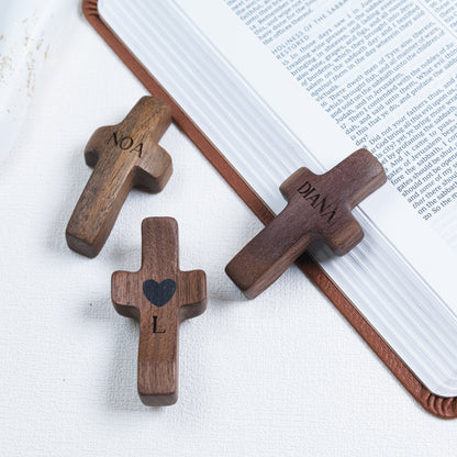 Personalized Wooden Cross with Name and Initial