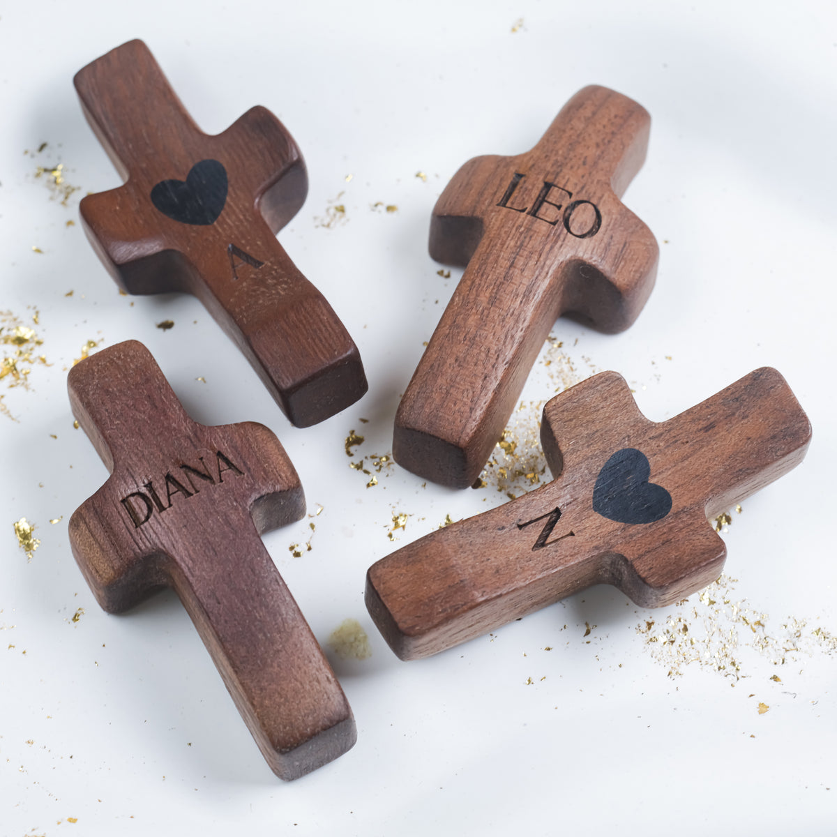 Personalized Wooden Cross with Name and Initial