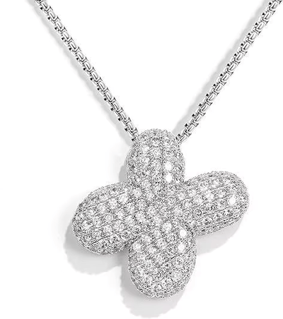 Colgante Plateado Inicial con circonita pavé